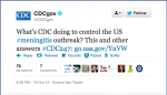 Tweet from the CDC about the meningitis outbreak
