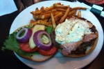 Hamburger with fries