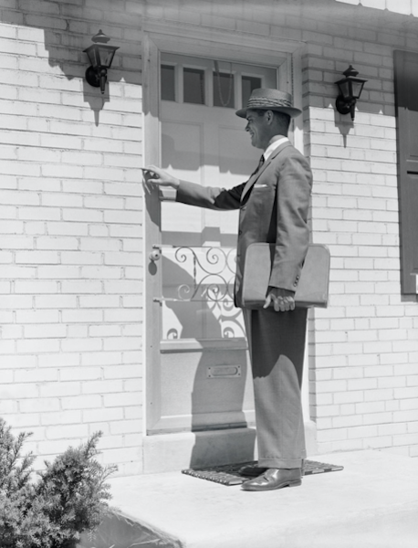 A salesman during the Great Depression. Imagine a steady stream of people going door-to-door. That's what LinkedIn is like now when people are connecting with me.