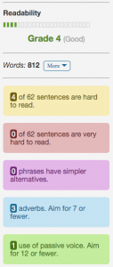 This is the Hemingway App score for this blog post.