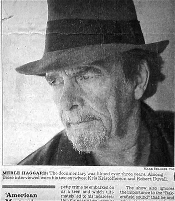Photo from newspaper about Merle Haggard