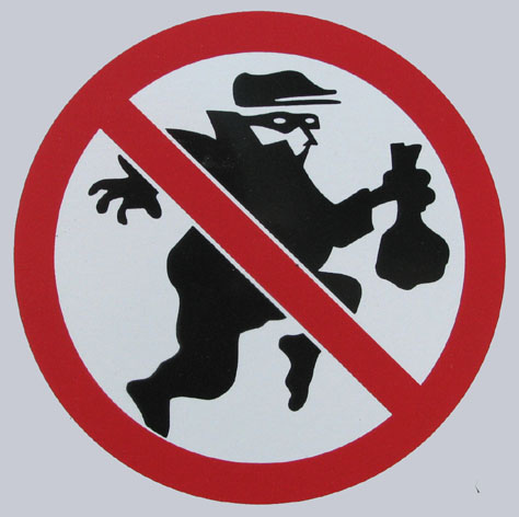 No Burglars sign