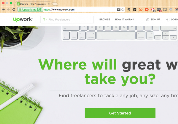 UpWork's Home Page https